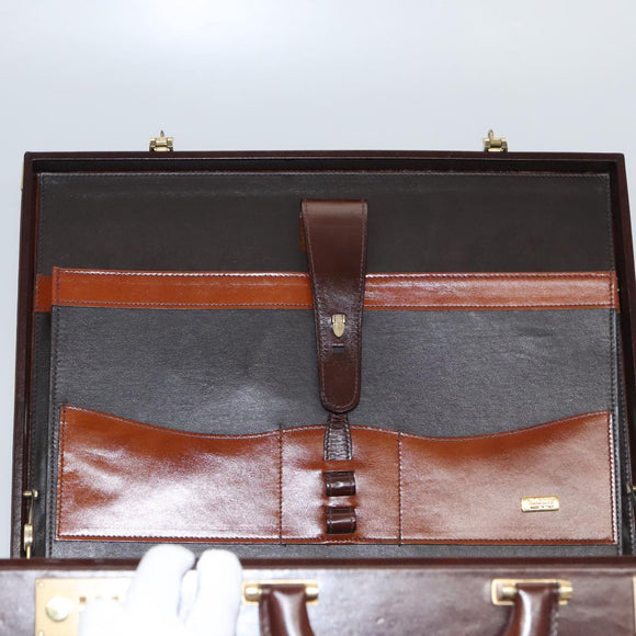 BALLY Trunk Leather Brown Gold Auth 105063