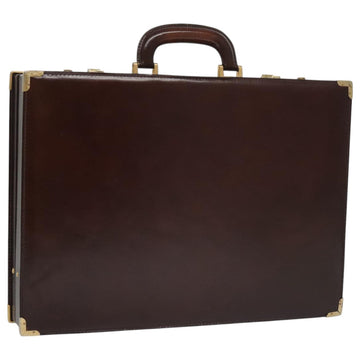 BALLY Trunk Leather Brown Gold Auth 105063