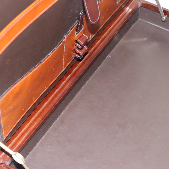 BALLY Trunk Leather Brown Gold Auth 105063