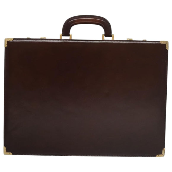 BALLY Trunk Leather Brown Gold Auth 105063