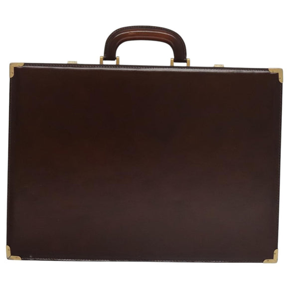 BALLY Trunk Leather Brown Gold Auth 105063