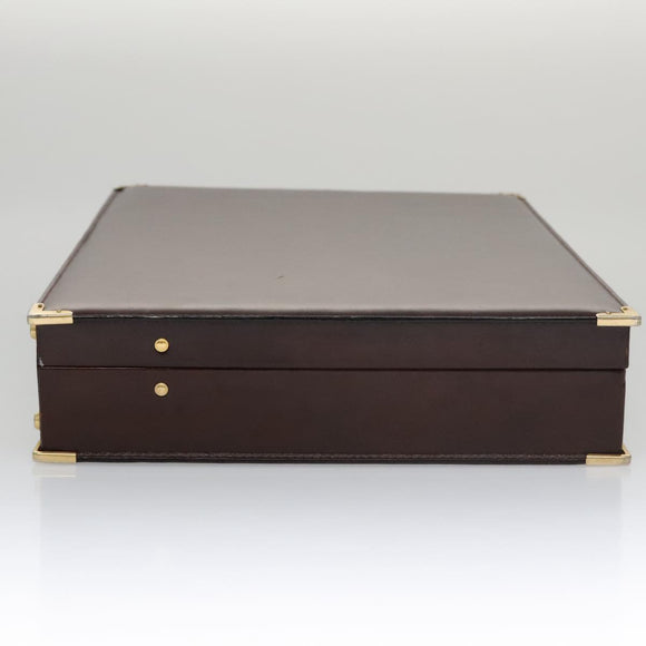 BALLY Trunk Leather Brown Gold Auth 105063
