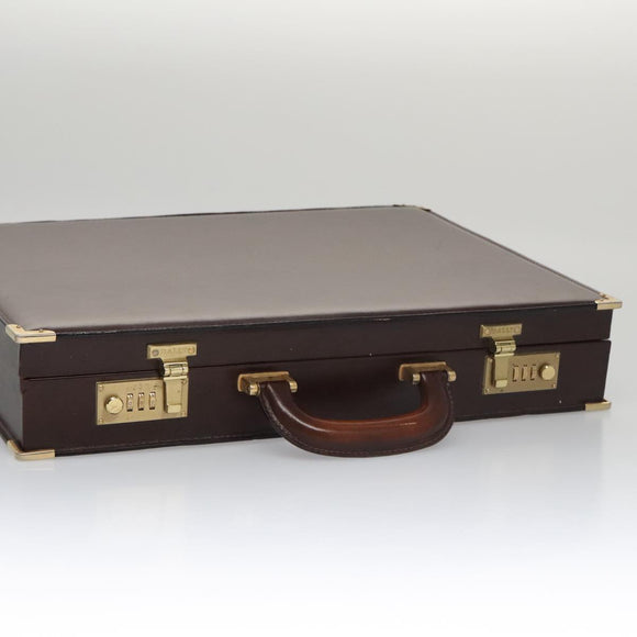 BALLY Trunk Leather Brown Gold Auth 105063