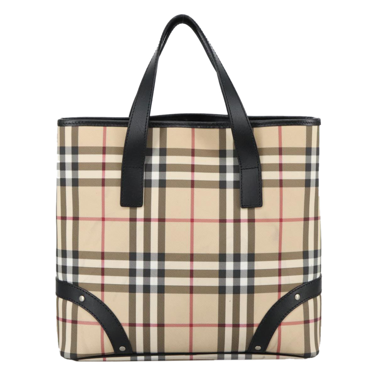 BURBERRY Nova Check Tote Bag PVC Beige Auth 105072 - 0