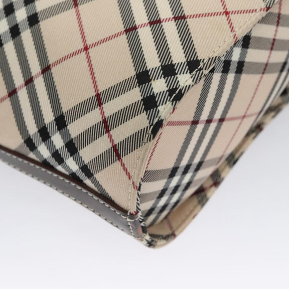 BURBERRY Nova Check Blue Label Shoulder Bag Canvas Beige Auth 105080