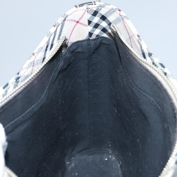 BURBERRY Nova Check Blue Label Shoulder Bag Canvas Beige Auth 105080