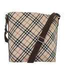 BURBERRY Nova Check Blue Label Shoulder Bag Canvas Beige Auth 105080-1