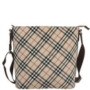 BURBERRY Nova Check Blue Label Shoulder Bag Canvas Beige Auth 105080-13