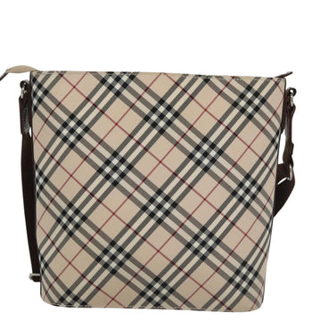 BURBERRY Nova Check Blue Label Shoulder Bag Canvas Beige Auth 105080 - 0