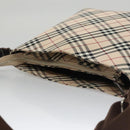 BURBERRY Nova Check Blue Label Shoulder Bag Canvas Beige Auth 105080-6