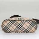 BURBERRY Nova Check Blue Label Shoulder Bag Canvas Beige Auth 105080-5