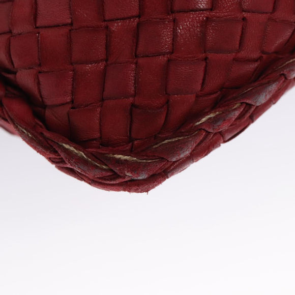 BOTTEGA VENETA Hobo Shoulder Bag Leather Red Auth 105087