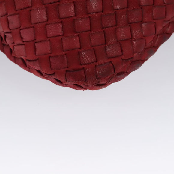 BOTTEGA VENETA Hobo Shoulder Bag Leather Red Auth 105087
