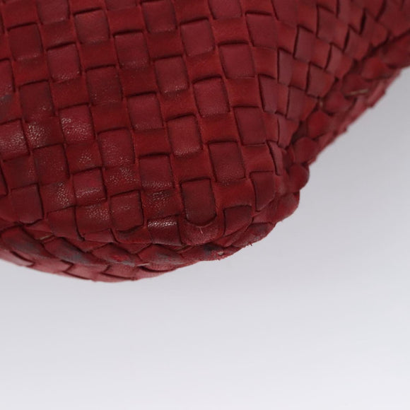 BOTTEGA VENETA Hobo Shoulder Bag Leather Red Auth 105087