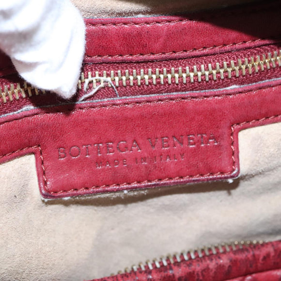 BOTTEGA VENETA Hobo Shoulder Bag Leather Red Auth 105087