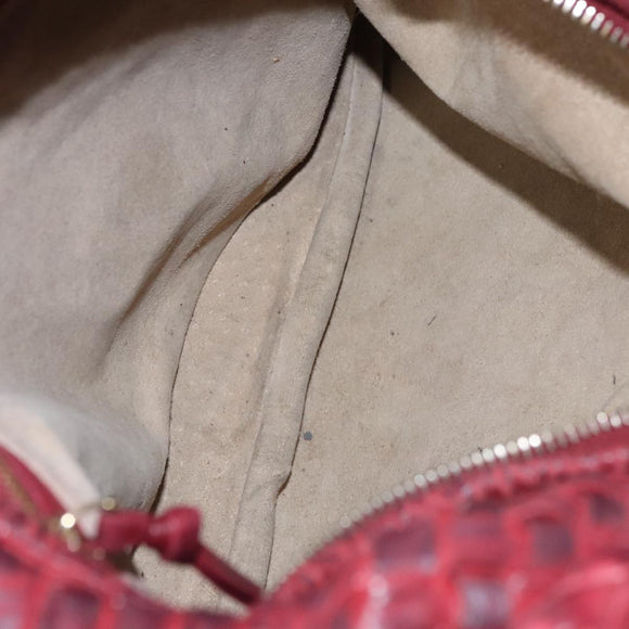 BOTTEGA VENETA Hobo Shoulder Bag Leather Red Auth 105087