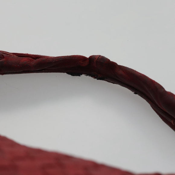 BOTTEGA VENETA Hobo Shoulder Bag Leather Red Auth 105087