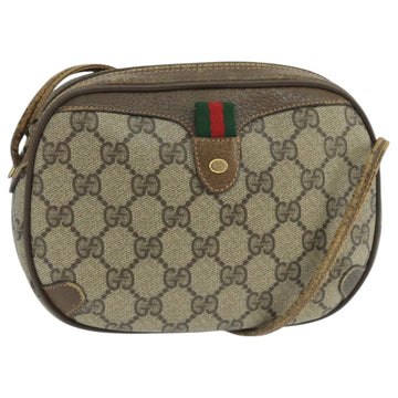 GUCCI GG Supreme Web Sherry Line Shoulder Bag PVC Beige 89 02 066 Auth 105088