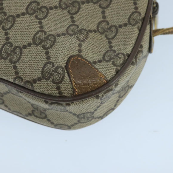 GUCCI GG Supreme Web Sherry Line Shoulder Bag PVC Beige 89 02 066 Auth 105088