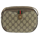 GUCCI GG Supreme Web Sherry Line Shoulder Bag PVC Beige 89 02 066 Auth 105088-13