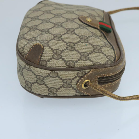 GUCCI GG Supreme Web Sherry Line Shoulder Bag PVC Beige 89 02 066 Auth 105088