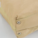 PRADA Tote Bag Nylon Beige Silver Auth 105105-15