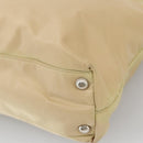 PRADA Tote Bag Nylon Beige Silver Auth 105105-16