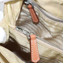PRADA Tote Bag Nylon Beige Silver Auth 105105-18