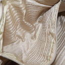 PRADA Tote Bag Nylon Beige Silver Auth 105105-22