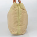 PRADA Tote Bag Nylon Beige Silver Auth 105105-3