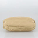 PRADA Tote Bag Nylon Beige Silver Auth 105105-5