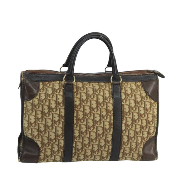 Christian Dior Trotter Canvas Boston Bag Brown Auth 105123