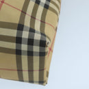 BURBERRY Nova Check Hand Bag PVC Beige Auth 105133-9