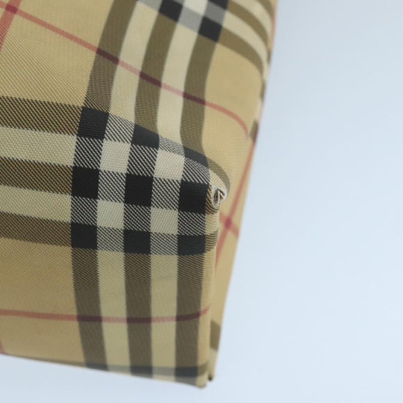 BURBERRY Nova Check Hand Bag PVC Beige Auth 105133