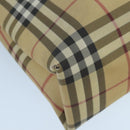 BURBERRY Nova Check Hand Bag PVC Beige Auth 105133-14