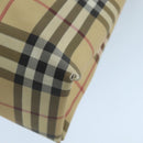 BURBERRY Nova Check Hand Bag PVC Beige Auth 105133-15