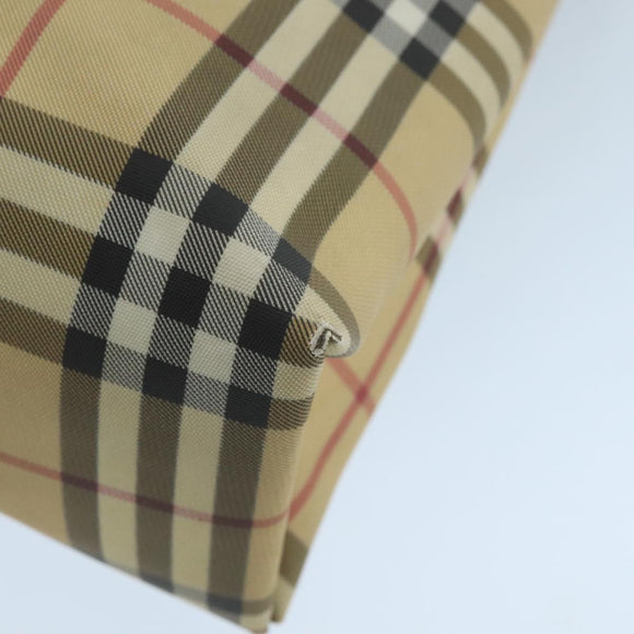 BURBERRY Nova Check Hand Bag PVC Beige Auth 105133
