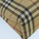 BURBERRY Nova Check Hand Bag PVC Beige Auth 105133-16