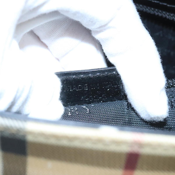 BURBERRY Nova Check Hand Bag PVC Beige Auth 105133