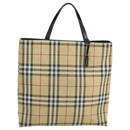 BURBERRY Nova Check Hand Bag PVC Beige Auth 105133-13