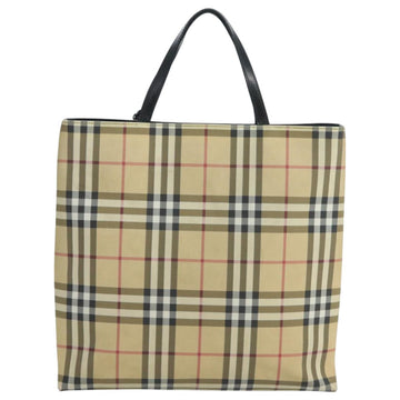 BURBERRY Nova Check Hand Bag PVC Beige Auth 105133 - 0