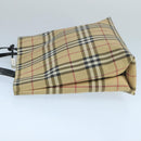 BURBERRY Nova Check Hand Bag PVC Beige Auth 105133-4