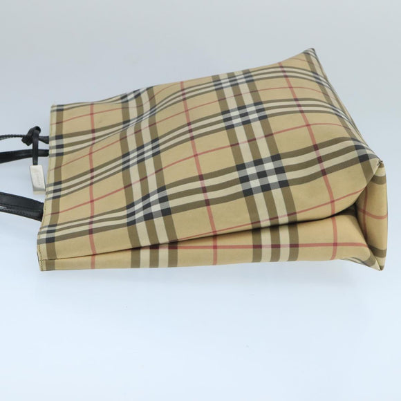 BURBERRY Nova Check Hand Bag PVC Beige Auth 105133