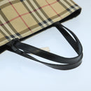 BURBERRY Nova Check Hand Bag PVC Beige Auth 105133-7
