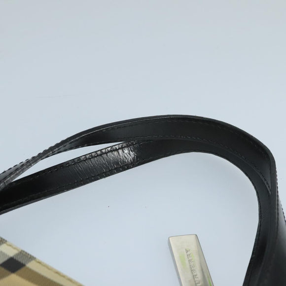 BURBERRY Nova Check Hand Bag PVC Beige Auth 105133