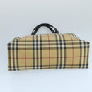 BURBERRY Nova Check Hand Bag PVC Beige Auth 105133-5