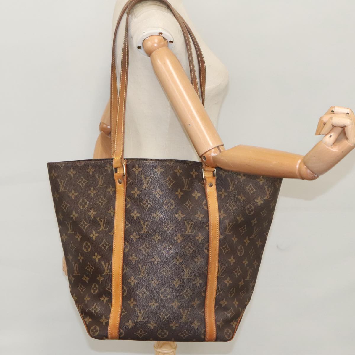 LOUIS VUITTON Monogram Sac Shopping Tote Bag M51108 LV Auth 105134