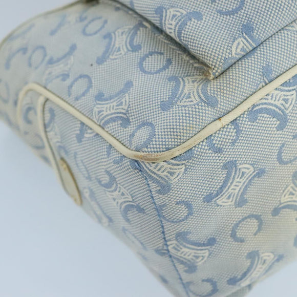CELINE C Macadam Canvas Hand Bag Light Blue Auth 105139