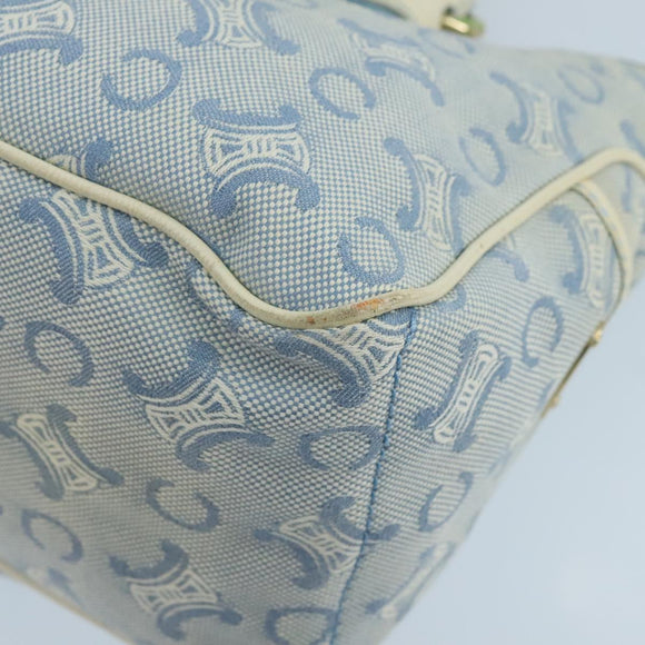 CELINE C Macadam Canvas Hand Bag Light Blue Auth 105139