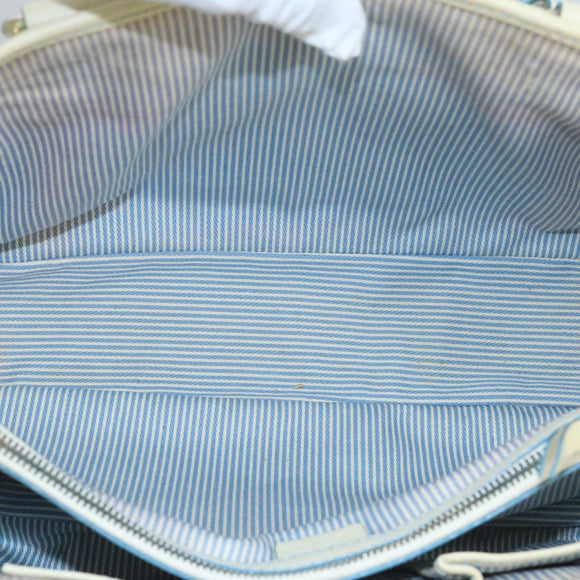 CELINE C Macadam Canvas Hand Bag Light Blue Auth 105139